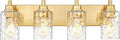 METWET 4-Light Bathroom Light Fixtures, 24.5 Inch Brushed Gold Vanity Lights by Metwet