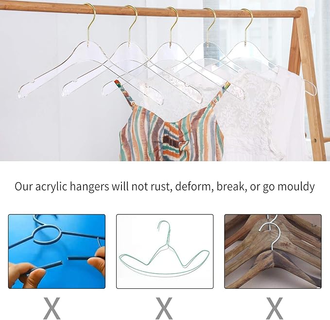 15 Pack Premium Quality Clear Acrylic Clothes Hangers - Image 5