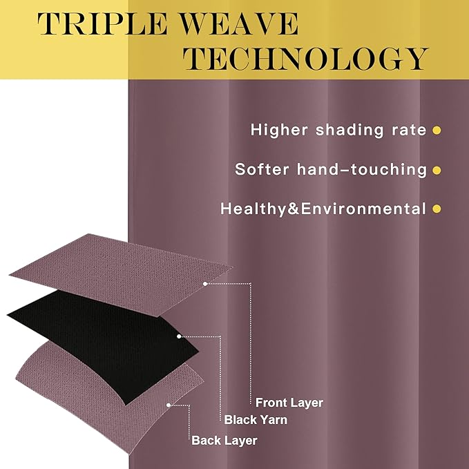 NICETOWN Blackout Curtains 63 inches Long - Image 3