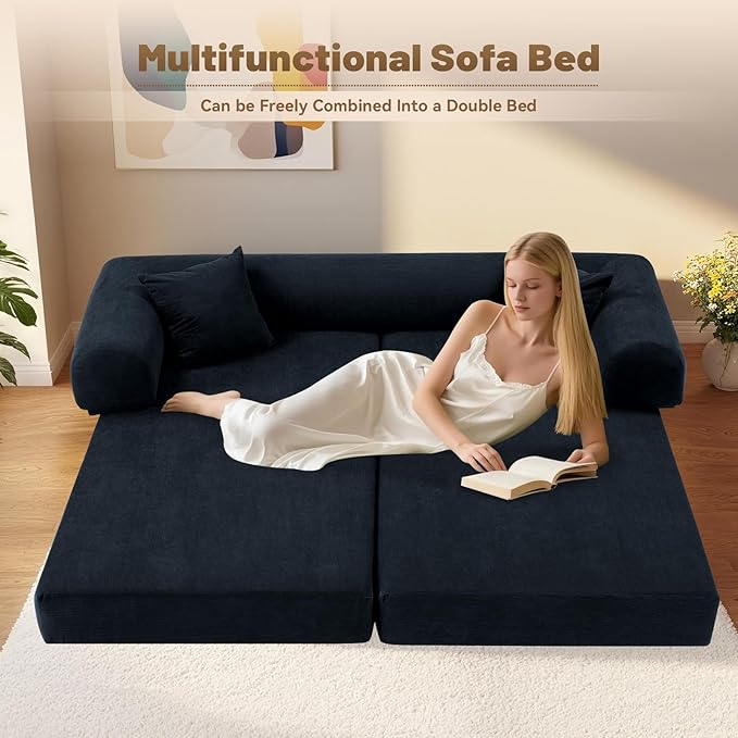 Convertible Futon Sofa Bed, Queen Sleeper Sofa Bed, Compressed Couch in a Box - Image 3