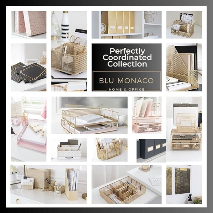 BLU MONACO | Set of 4 Foldable Pink & Aqua Magazine File Holders - Image 6