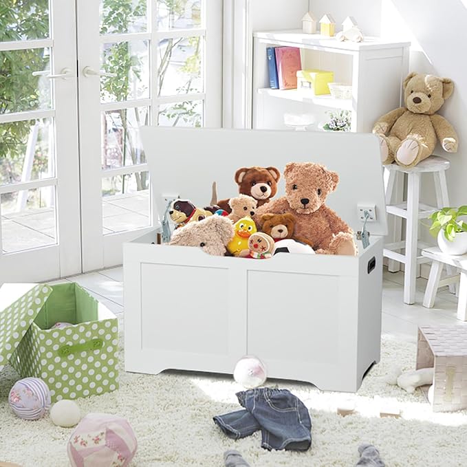 Timberer 31.5" Storage Chest, Wooden Storage Bench, Lift Top Toy Chest - Image 2