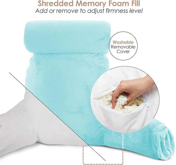 Nestl Reading Pillow with Shredded Memory Foam Includes 2 Neck and Lumber - Image 5