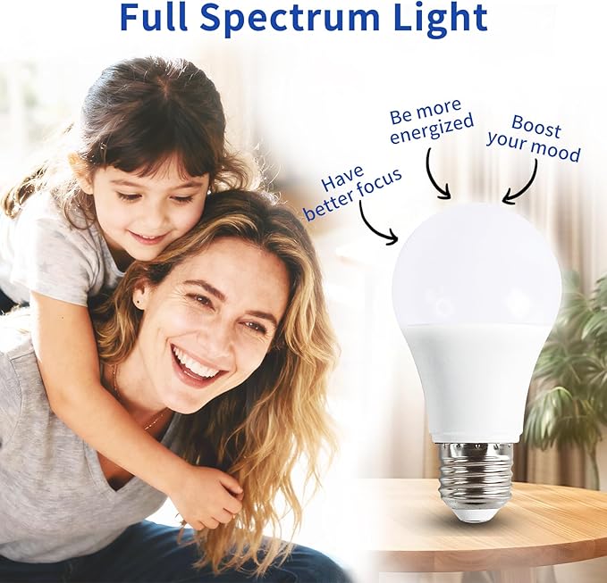 LQ BSDERA 3PK Full Spectrum Light Bulbs, 6000K Natural Light That Mimic Sunlight - Image 2