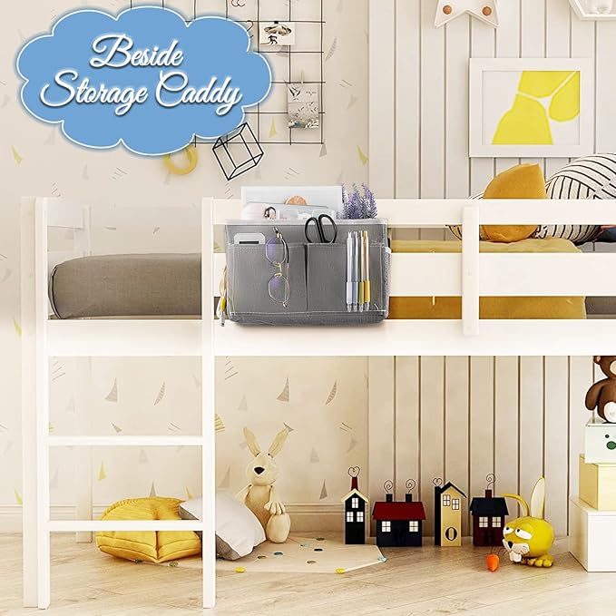 Retyion Bedside Hanging Storage Basket Headboards Bunk Beds Dorm Rooms - Image 3