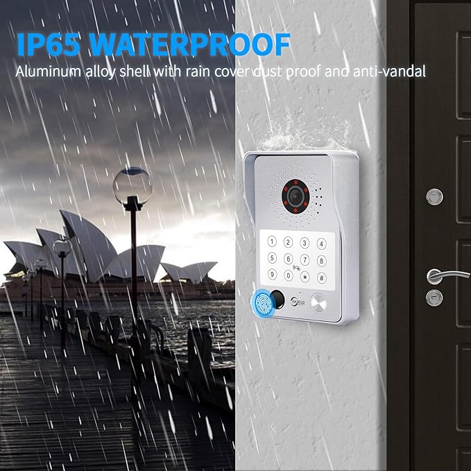 Wired Video Door Phone Apartment Intercom System, 7 Inch Touch Monitor - Image 5