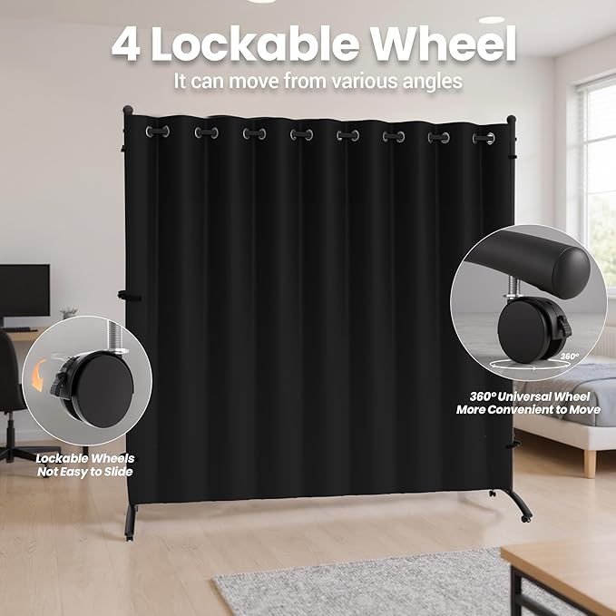 Room Divider, Curtain Privacy Screen - Image 2