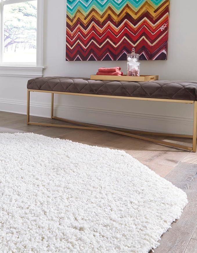 Unique Loom Solid Shag Collection Area Rug - Image 2