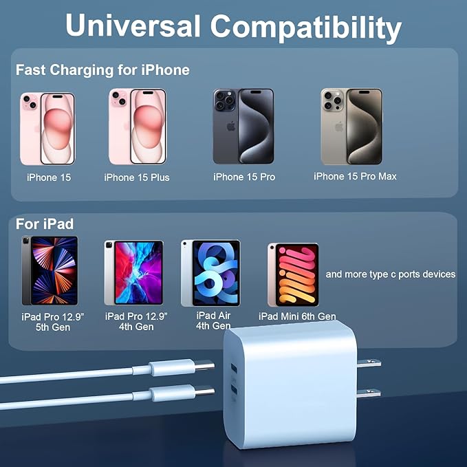 Fast Charger for Phone 17/16/15 Pro Max, 20W USB C Fast Charger Block - Image 5