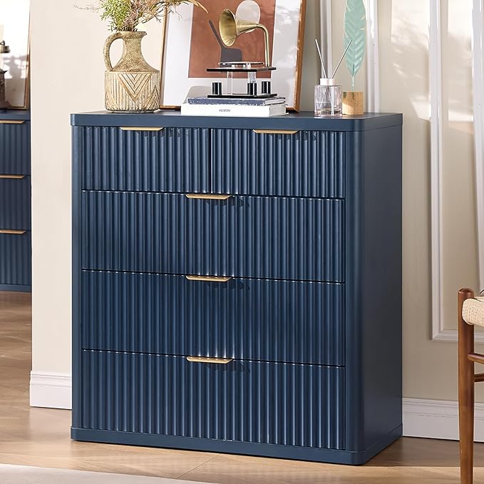 LEYAOYAO Fluted 5 Drawers Dresser by LEYAOYAO-Findtheshiningpointofyourideallife%EF%BC%81
