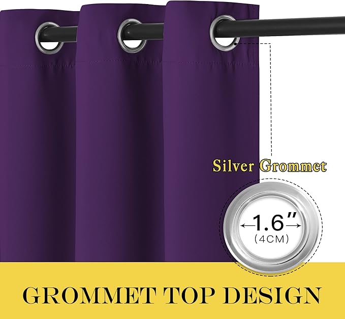 NICETOWN Patio Door Curtain Sound Blocking, Bedroom Privacy Room Divider Curtain - Image 6