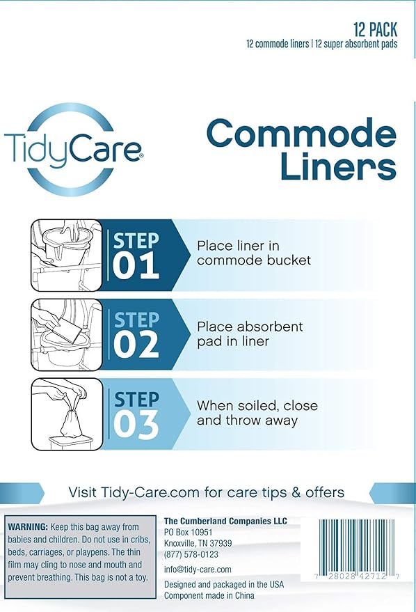 TidyCare Disposable Bedside Commode Liners and Pads - Image 9