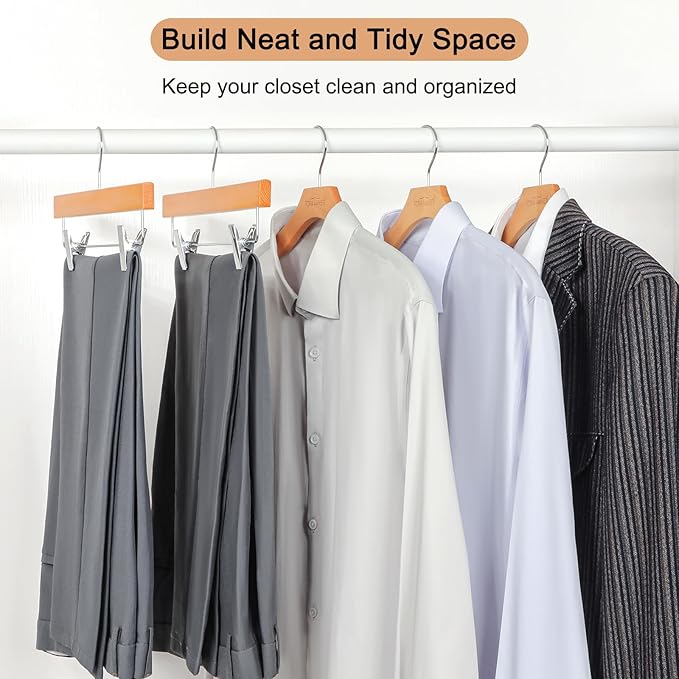 TOPIA HANGER Wooden Coat Hangers 12 Pack, Premium Wood Top Suit Hangers - Image 6