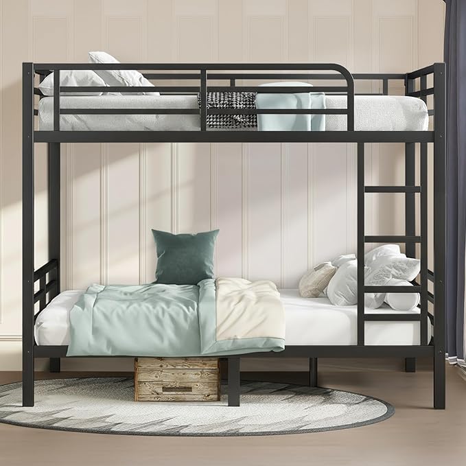 Full Over Full Bunk Bed Frame, Heavy Duty Metal Loft Bed - Image 7
