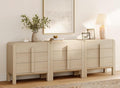 WAMPAT 3 in 1 9 Drawer Dresser for Bedroom, 94.5" Wide Mid Century Modern Wide by WAMPAT