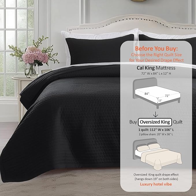 Oversized King Quilt Set 112"x106" – Soft Washed 3-Layer Lightweight California - Image 3