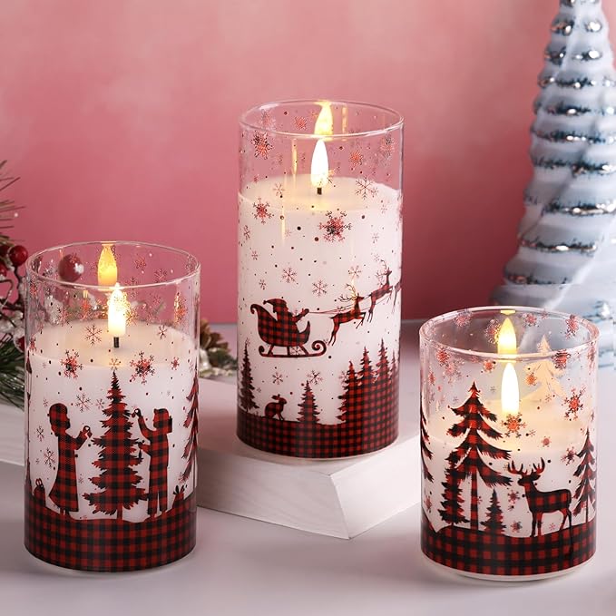 Eywamage Christmas Flameless Pillar Candles - Image 7