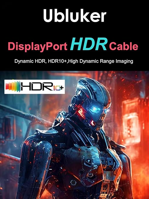 Ubluker 10K 8K DisplayPort 2.1 Cable 54Gbps 5 FT, Certified DP to DP Cord 4K - Image 6