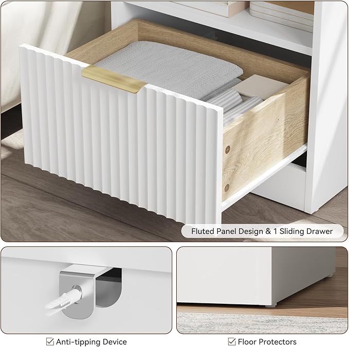 9 Drawer Dresser & Nightstand Set 3-Piece, 63” Wide Bedroom Set Night Stand Set - Image 5