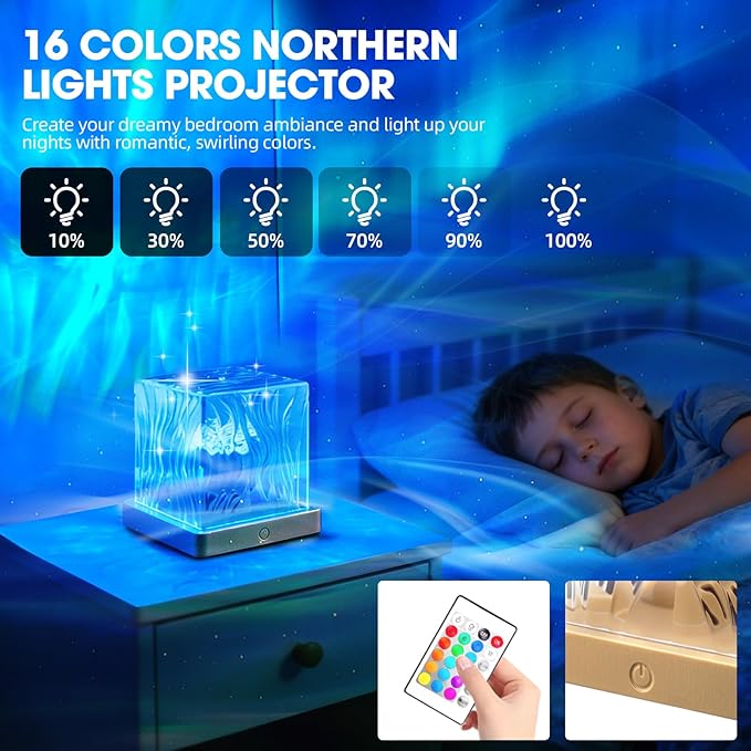 LZHYWEI Northern Lights Projector, 16 Colors Aurora Lamp Galaxy Projector fot - Image 3