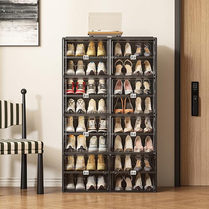 Black Shoe Rack Organizer Cabinet - Image 6