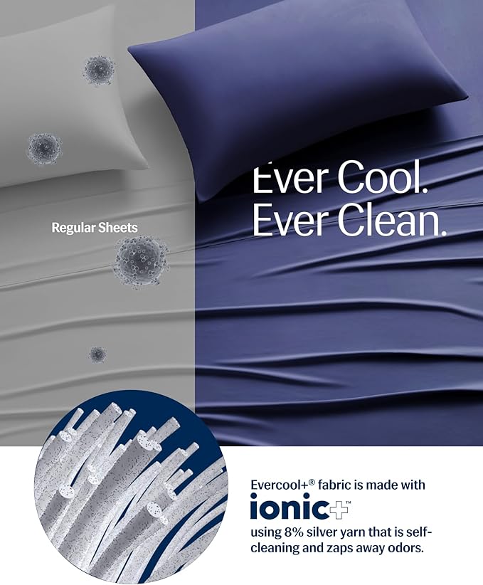 REST® Evercool®+ Top Sheet, Cali King/King Size, Midnight Blue - Image 5