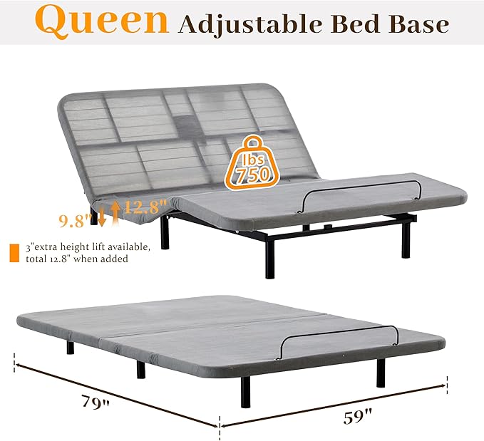 Queen All-in-One Adjustable Bed Frame - Image 9
