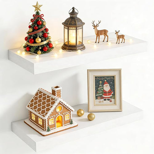24 Inch Floating Shelves for Wall, 8 Inch Deep Floating Shelf for Storage & by Axeman