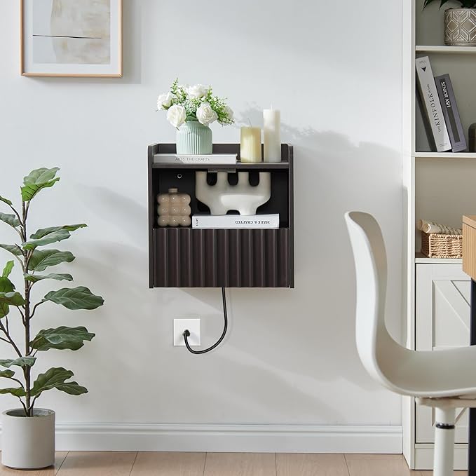 Modern Fluted Floating Nightstand Wall Mounted - Image 7