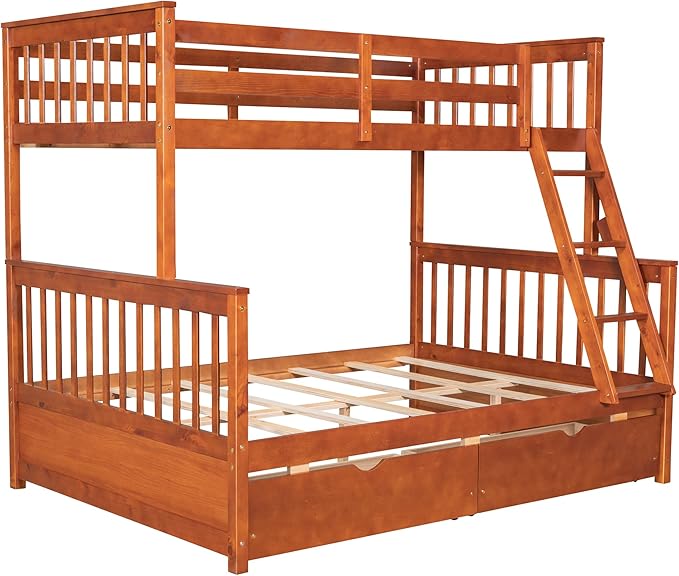 Merax Wood Bunk Bed with Drawers, Convertible Wood Bunk Bed with Ladders and - Image 8