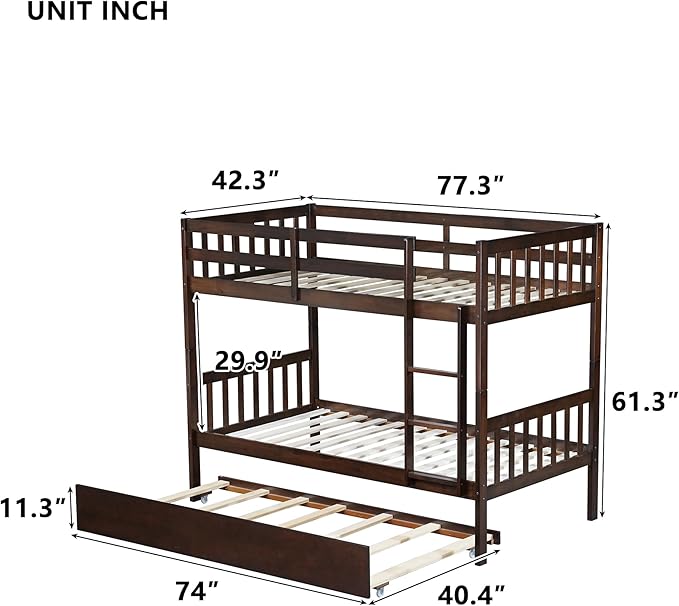 Bellemave Twin Over Twin Bunk Bed - Image 2
