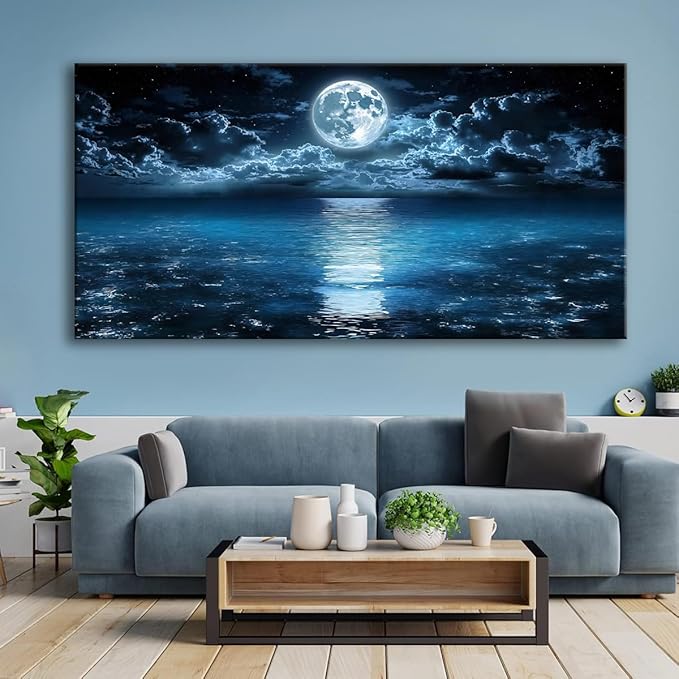 Huaaliunn Big Moon Canvas Wall Art - Image 2