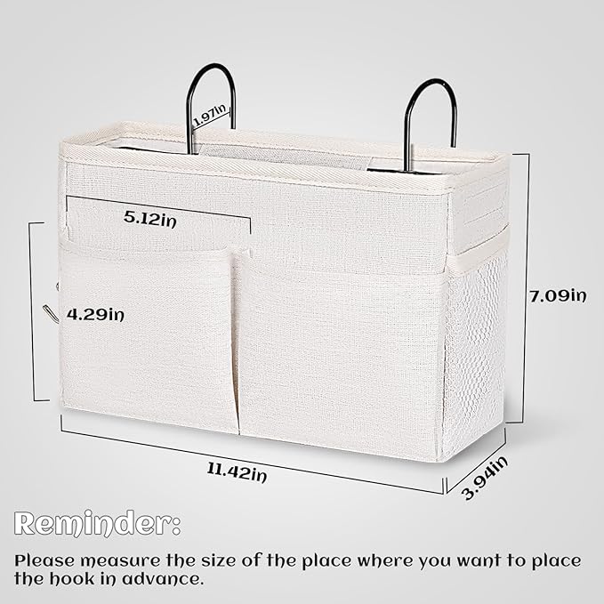 Retyion Bedside Hanging Storage Basket Headboards Bunk Beds Dorm Rooms - Image 2