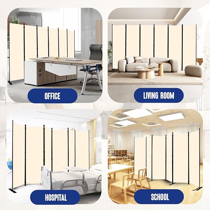 Room Divider and Folding Privacy Screens 6 Panel, 11 Ft Wide Room Partitions - Image 6