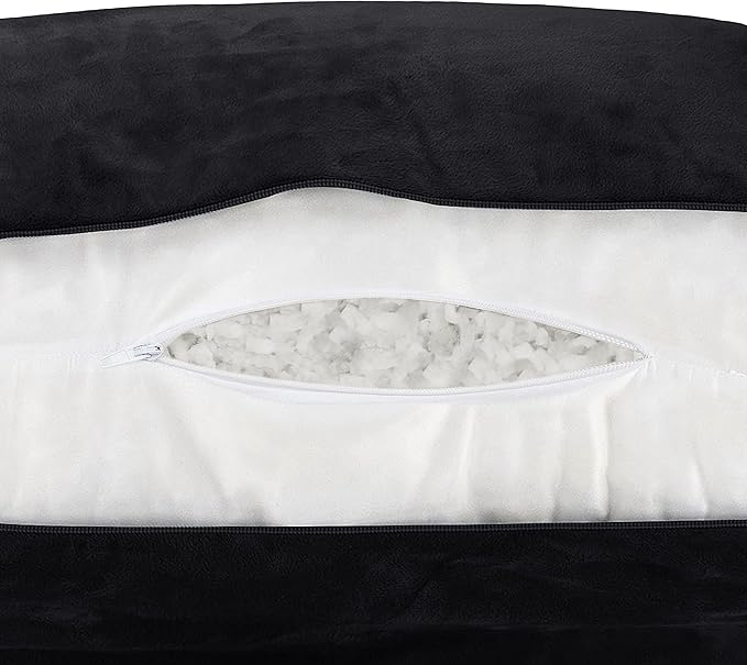 Husband Pillow Black, Original Reading Pillow in Bed Rest Chair, Shredded - Image 9