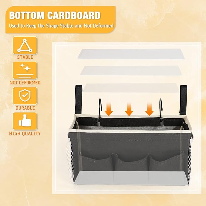 Lilithye Bedside Caddy Bedside Organizer Bedside Storage Caddy - Image 6