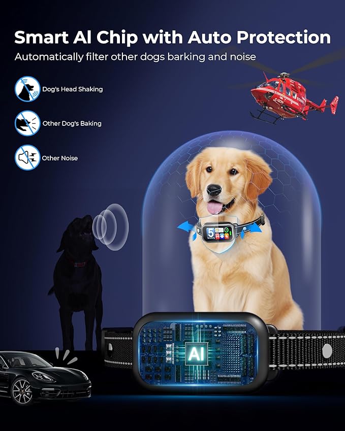 2 Pack Dog Bark Collar for Large Medium Small Dogs, 1s Fast Stop Barking - Image 2