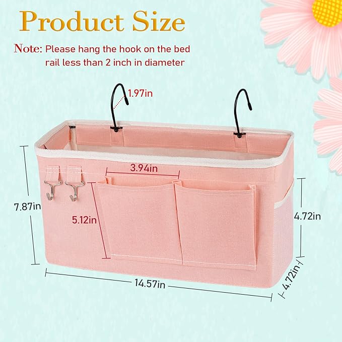 Ozzptuu Bedside Storage Caddy/Bedside Hanging Storage Bag - Image 4