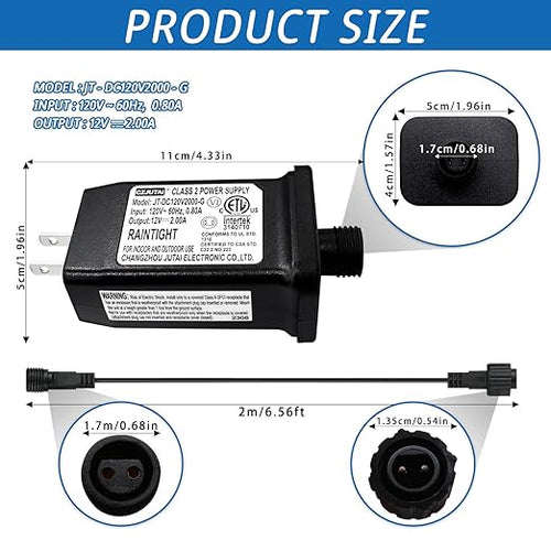 12V 2A Class 2 Power Supply Replacement LED Transformer IP44 LED Light - Image 2