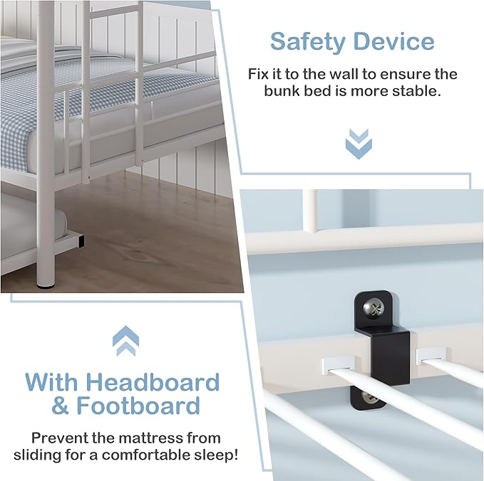 VECELO Bunk Bed Twin Over Twin - Image 5