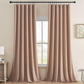 Joydeco Velvet Curtains Rose Beige Blackout Curtains Thermal Insulated 63 by JOYDECO