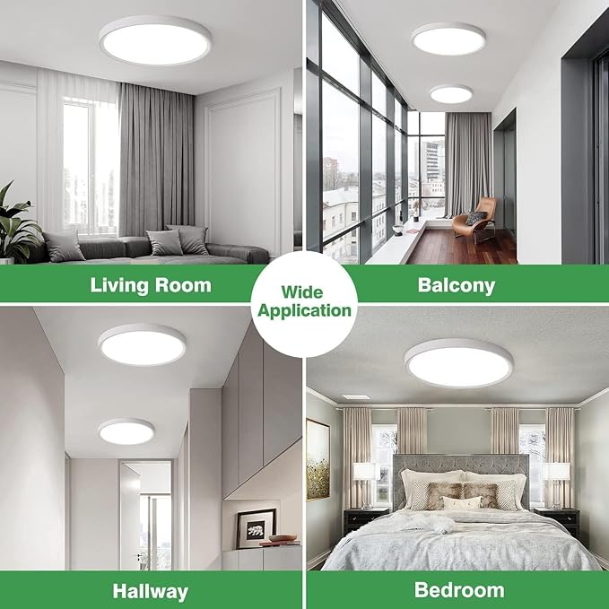 15.8 Inch Dimmable LED Flush Mount Ceiling Light, 3000K/3700K/4000K/5000K/6000K - Image 8