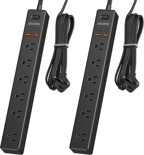 2 Pack Power Strip Surge Protector by Maxpw