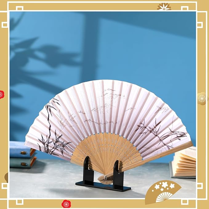 Roowest 8 Pcs Acrylic Fan Display Stand Folding Japanese Chinese Hand Fan Stand - Image 3