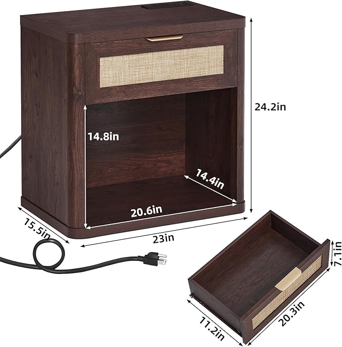 LEYAOYAO Rattan Nightstand - Image 2