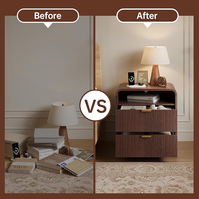 FURSUN 24" Fluted Nightstand - Image 5