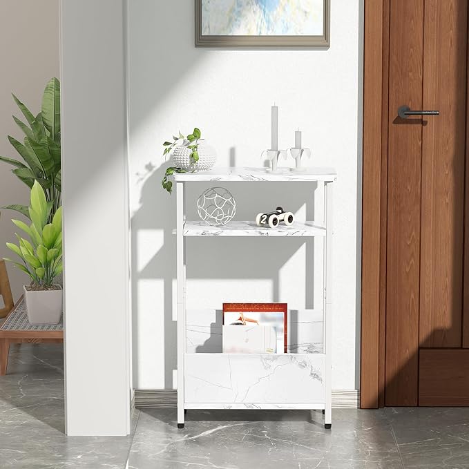 THUMEYE 7.1" Narrow Side Table for Small Spaces, 3 Tier Small End Table - Image 6