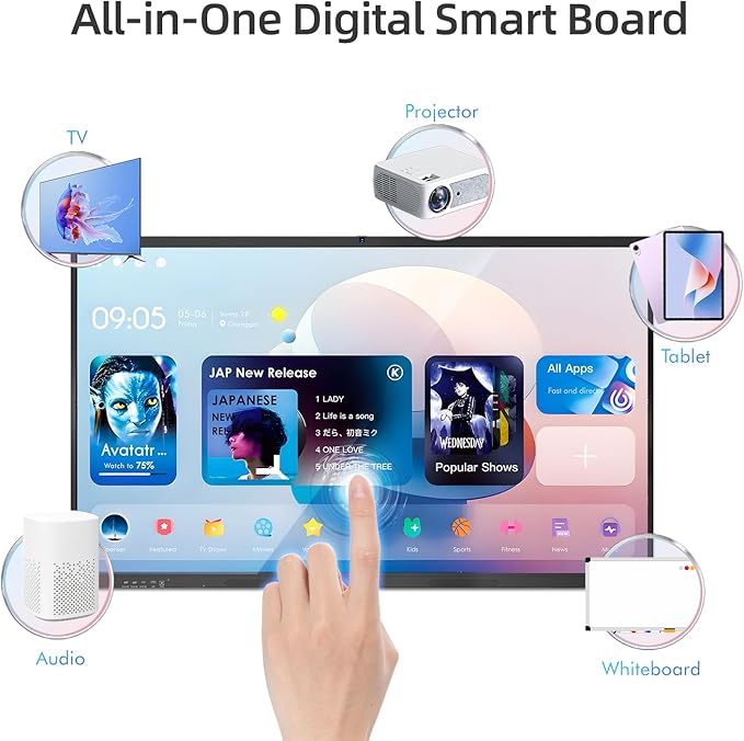 QIXZOCV 65" Smart Board, Interactive Whiteboard, 4K Electronic Board, UHD - Image 7