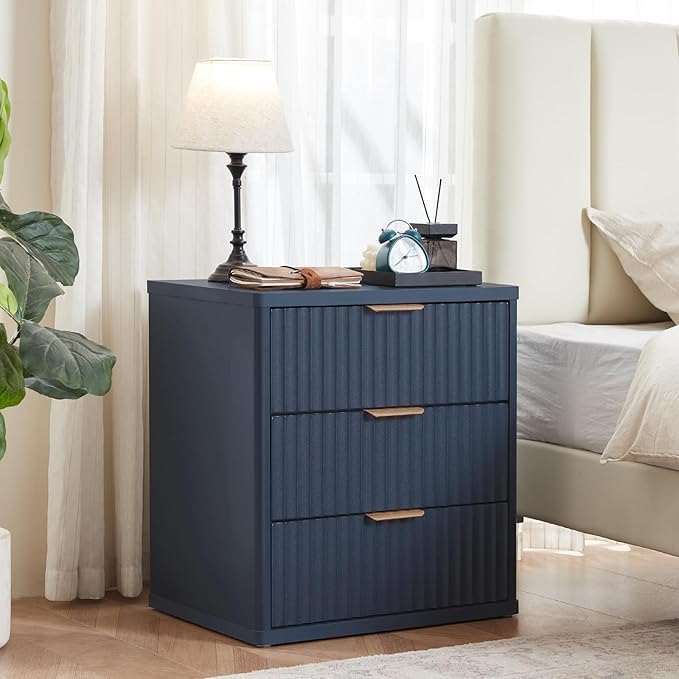 LEYAOYAO Fluted Dressers & Nightstand Set of 3, Wood 48" Wide Dresser & 42" - Image 4