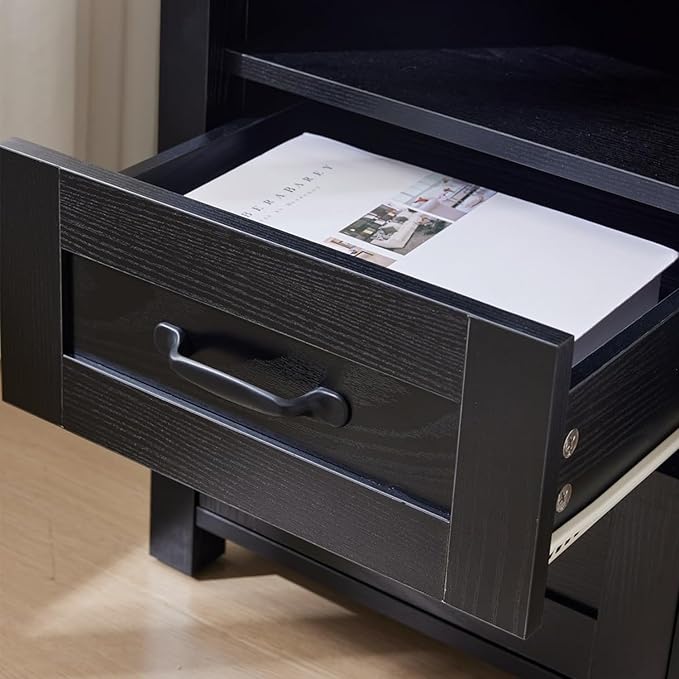Black Rustic Night Stand, Farmhouse End Table, Modern Bedside Table - Image 7